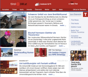 ORF: Tirol und Ö3-Beiträge